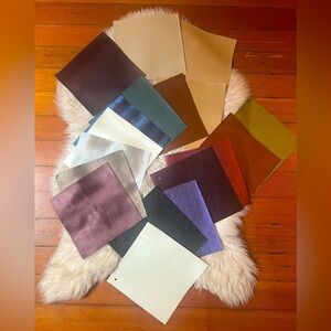 Metallic Vegan Calfhair Horsehair embossed leather variety lot